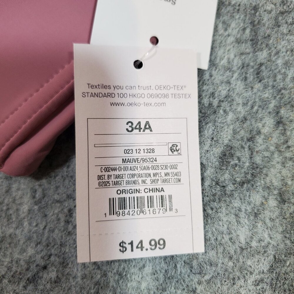 NWT Auden 34A Smooth Wire-free Lightly Lined Bra Mauve Pink - Picture 7 of 7